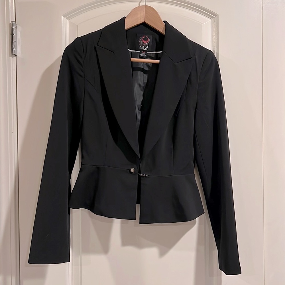 Black peplum blazer